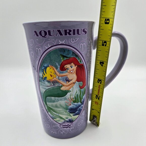 Disney Store Zodiac Horoscope Aquarius Purple The Little Mermaid Ariel Cup Mug - Picture 7 of 8